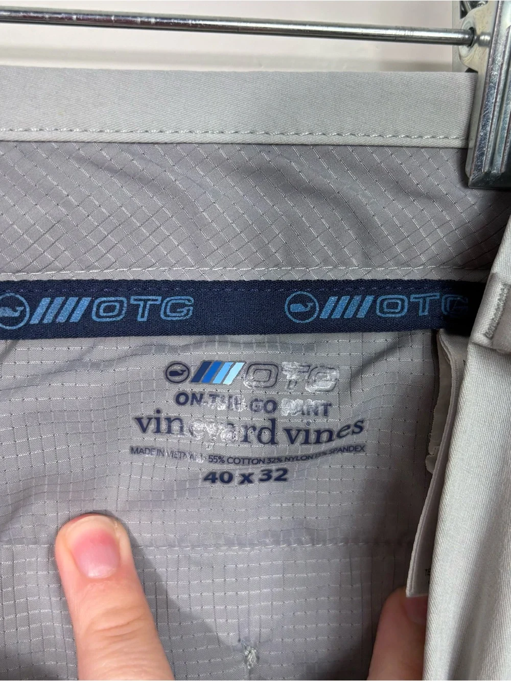 Vineyard Vines Performance On-The-Go Pants Original Fit Light Gray 40x32 Chino